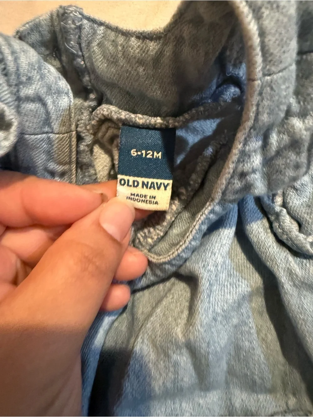 Old Navy Light Blue Denim Kids Overall Romper with Ruffle Straps
